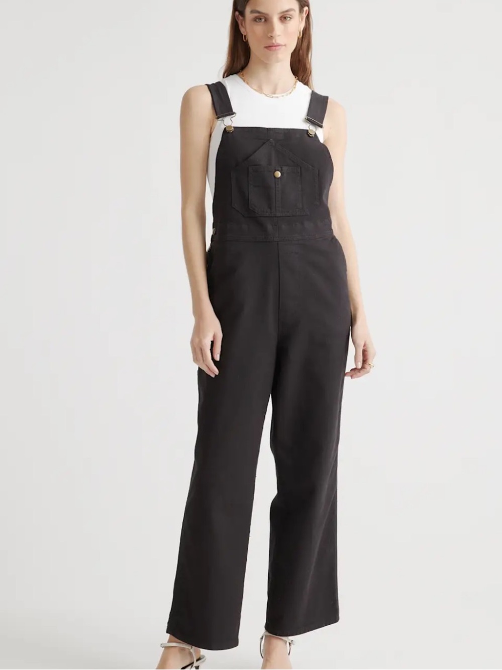 Quince Organic Stretch Cotton Twill Relaxed Overalls in Olive - Picture 11 of 16